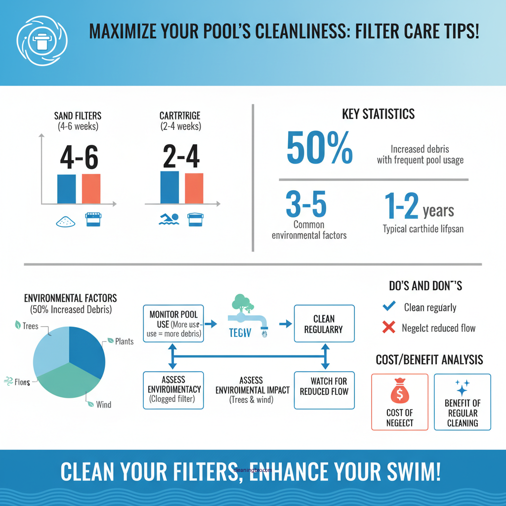 how often should you clean pool filters - Data Infographic and Statistics