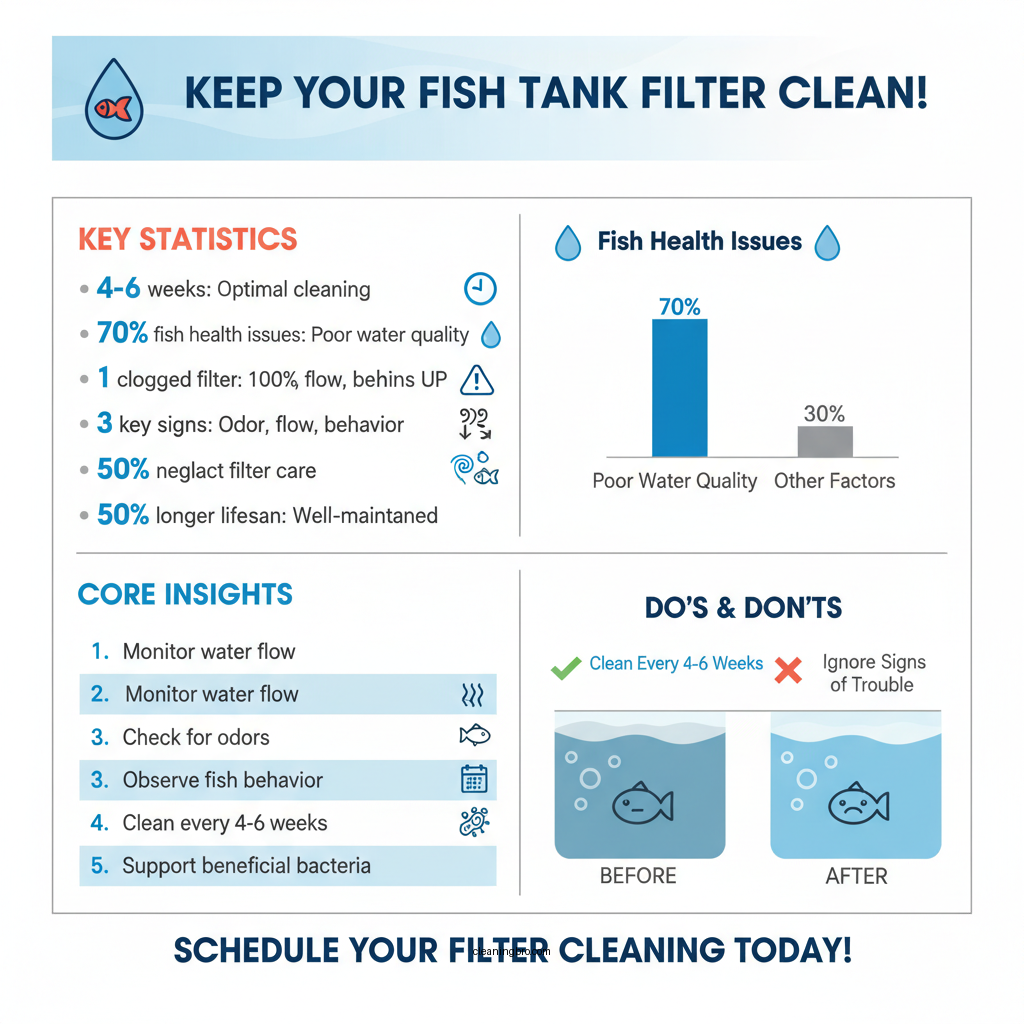 how often to clean fish tank filter - Data Infographic and Statistics