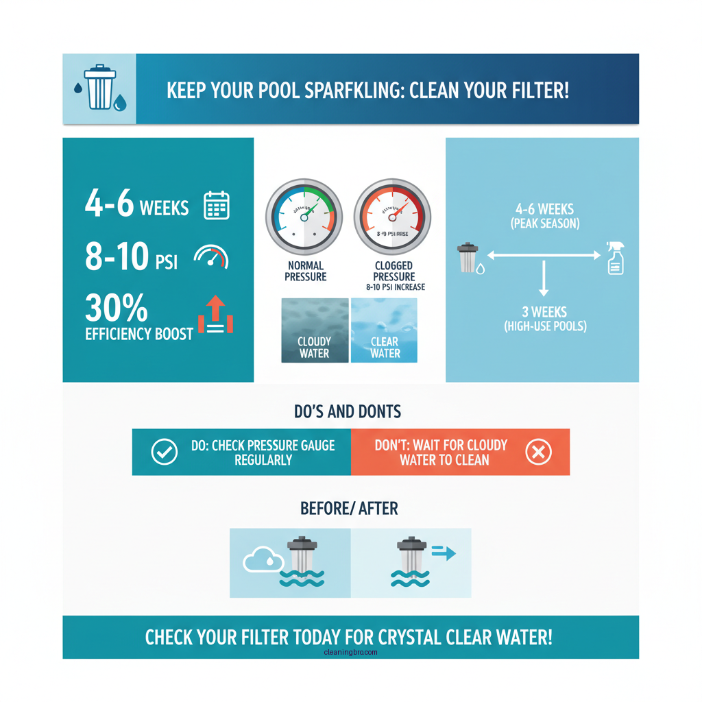 how often to clean pool cartridge filter - Data Infographic and Statistics