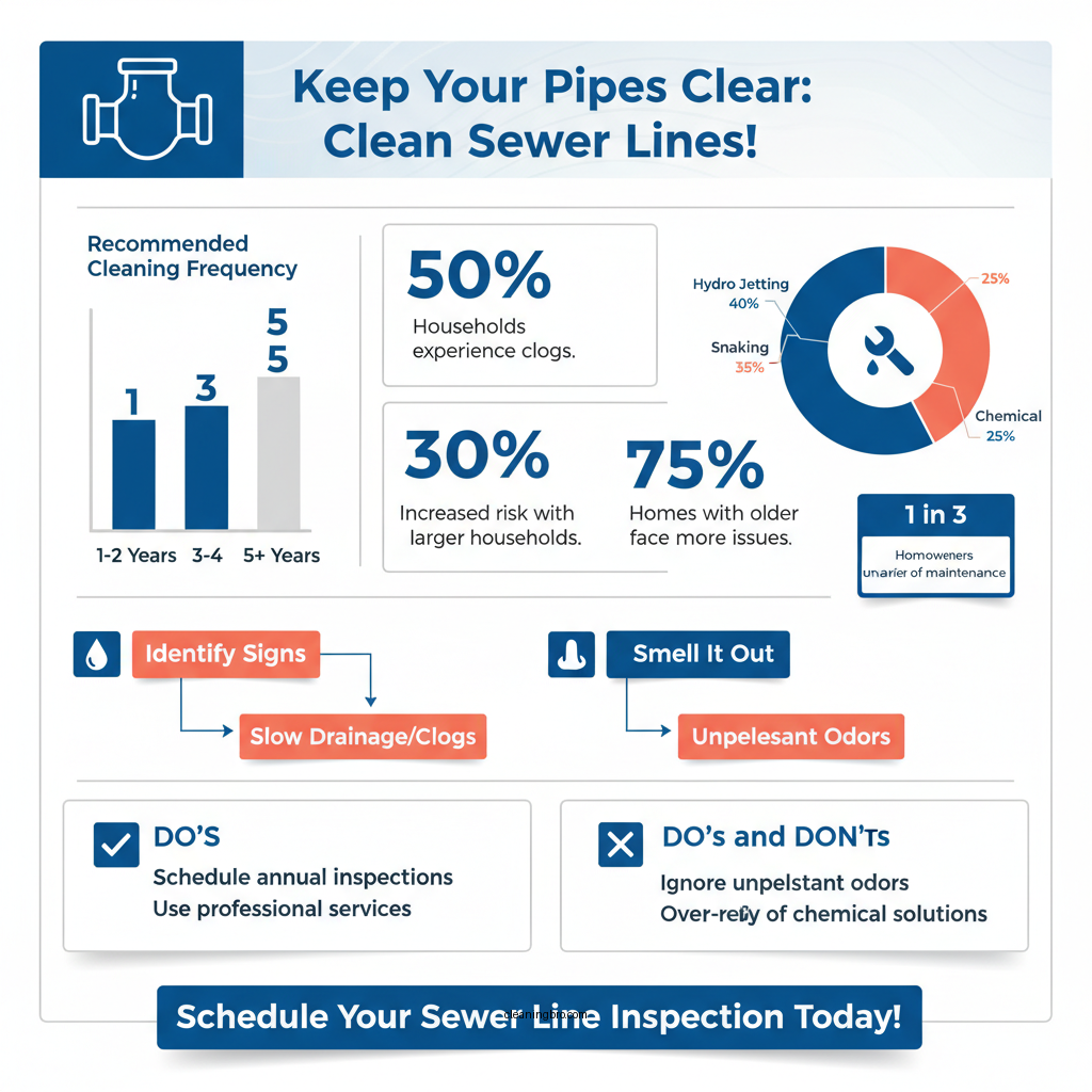 how often to clean sewer line - Data Infographic and Statistics