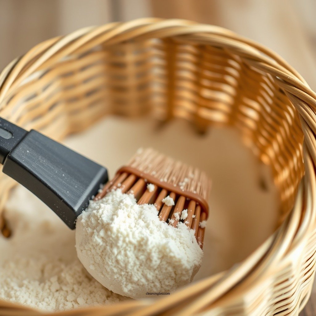 Brushing Out Residual Flour - how to clean a banneton basket