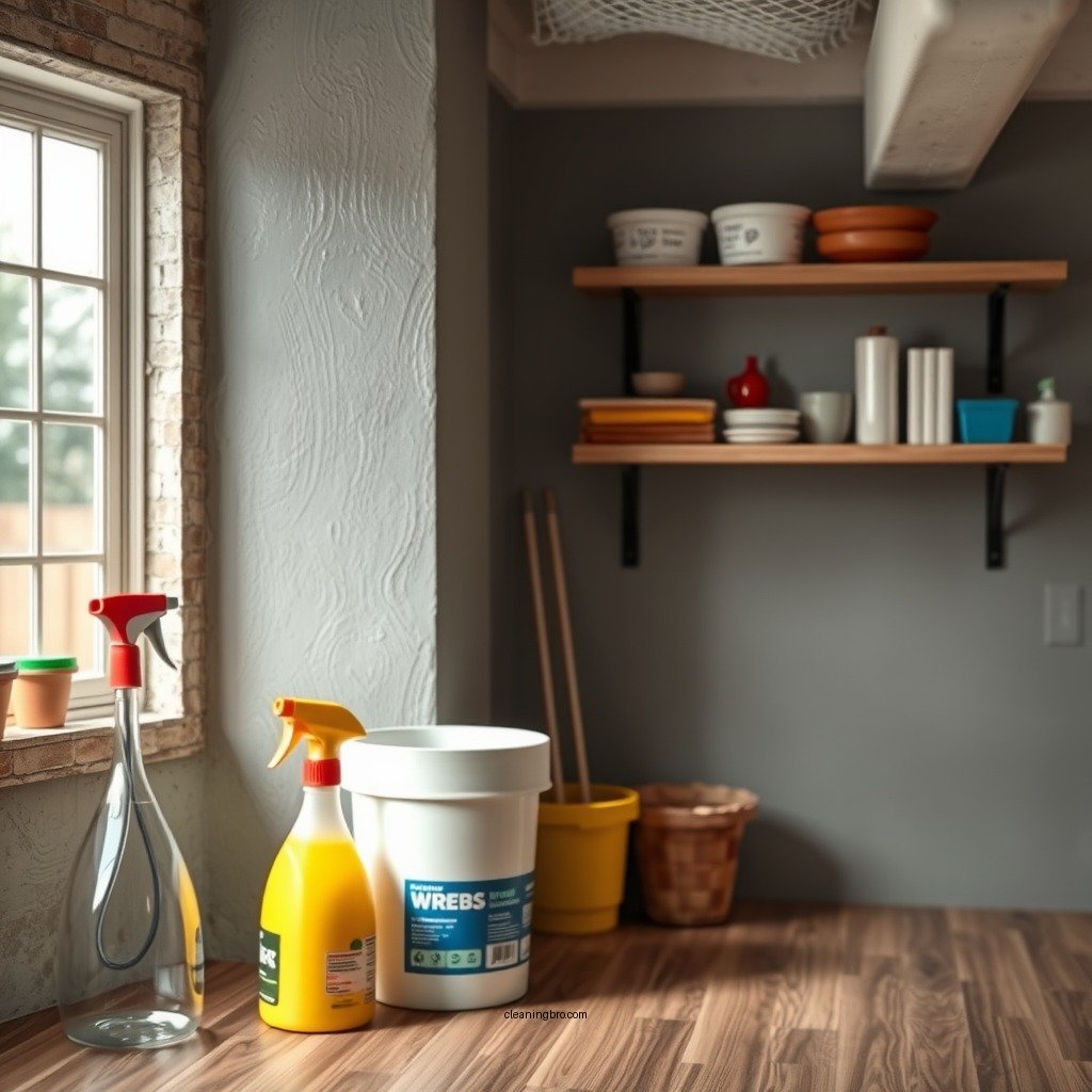 Gather Your Cleaning Supplies - how to clean a basement wall