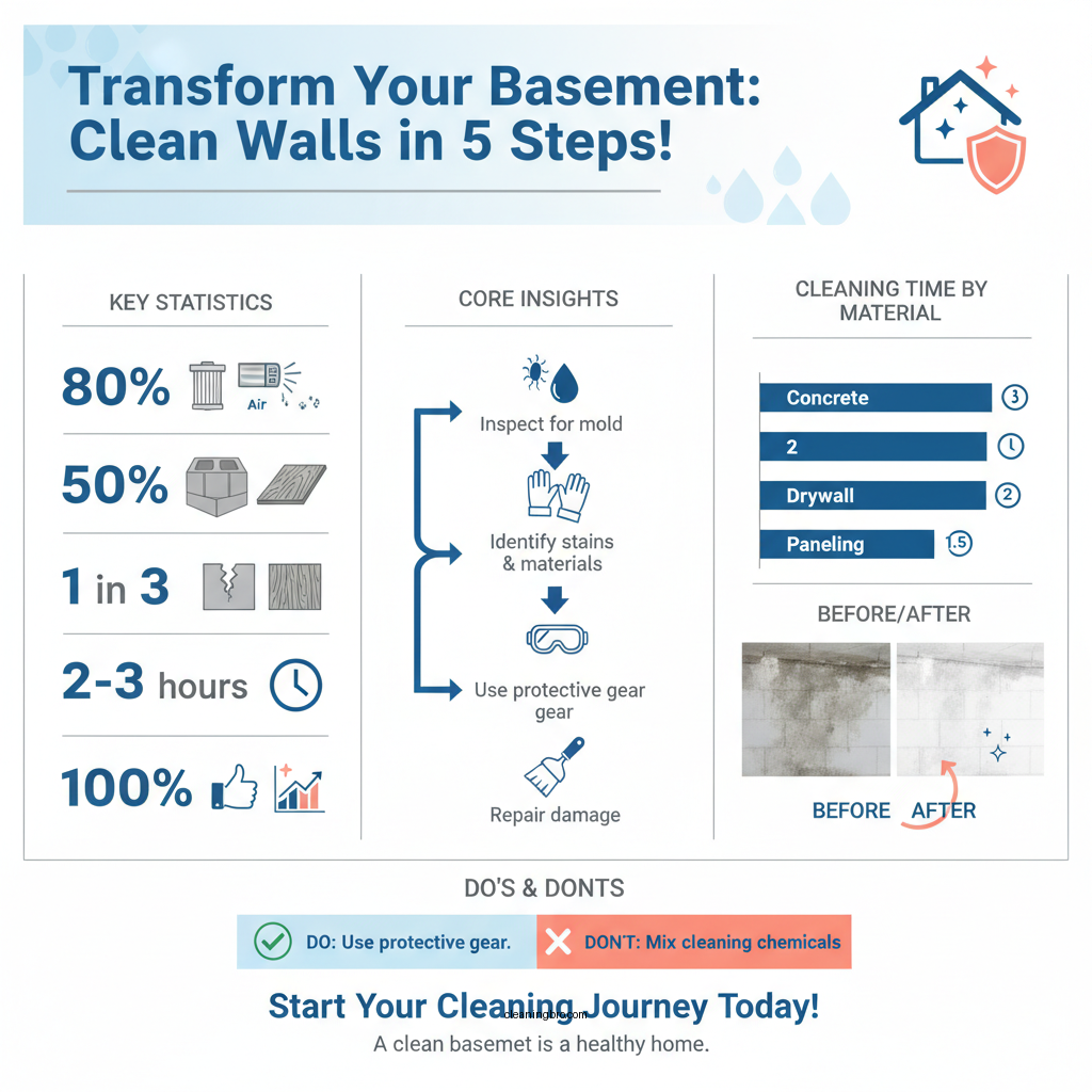 how to clean a basement wall - Data Infographic and Statistics