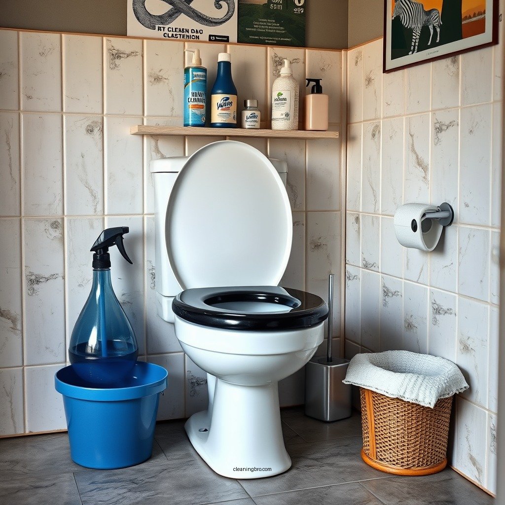Essential Cleaning Supplies - how to clean a black toilet