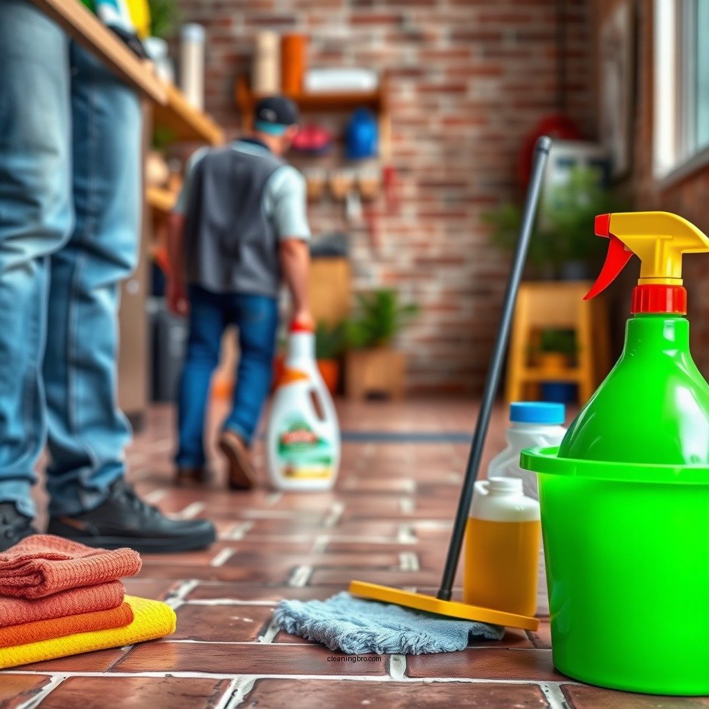 Gather Your Cleaning Supplies - how to clean a brick floor