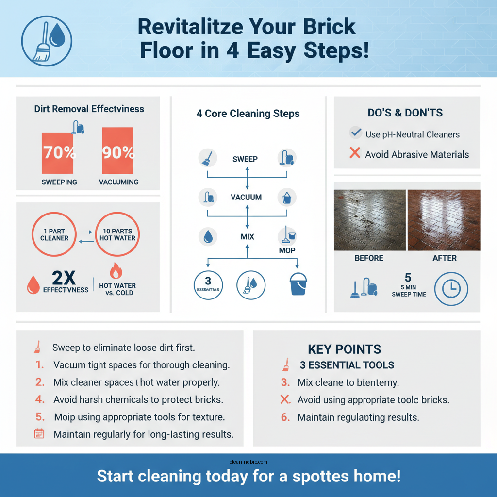 how to clean a brick floor - Data Infographic and Statistics