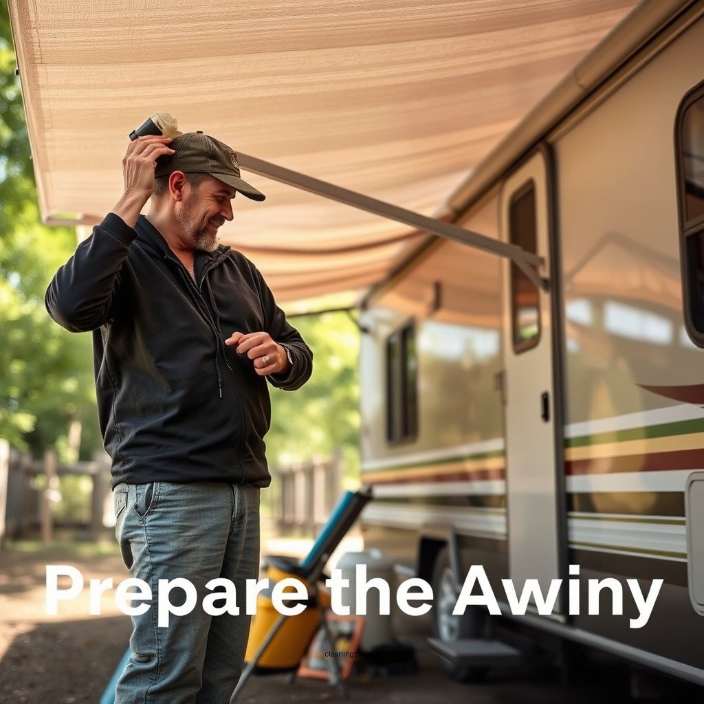 Prepare the Awning - how to clean a camper awning