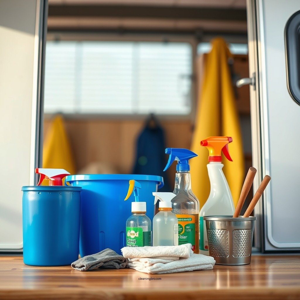 Gather Your Cleaning Supplies - how to clean a camper