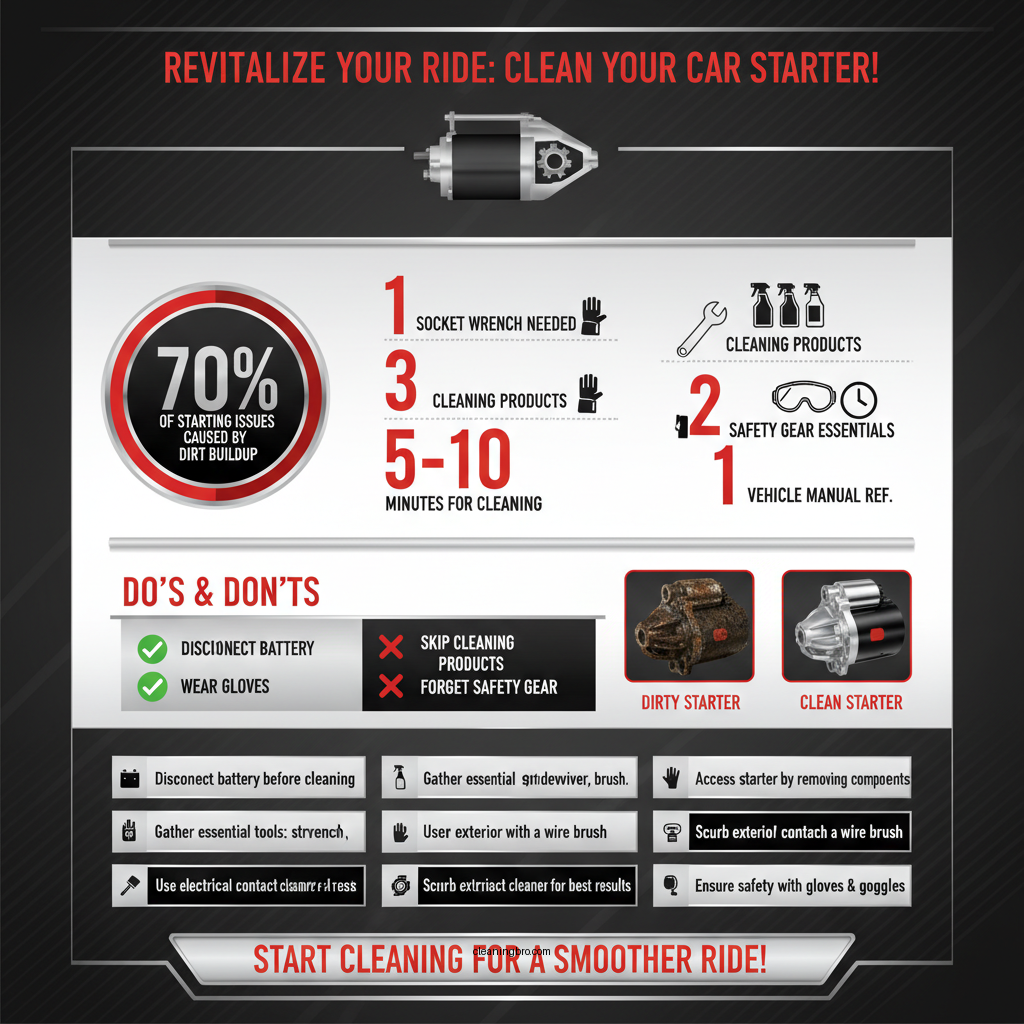 how to clean a car starter - Data Infographic and Statistics