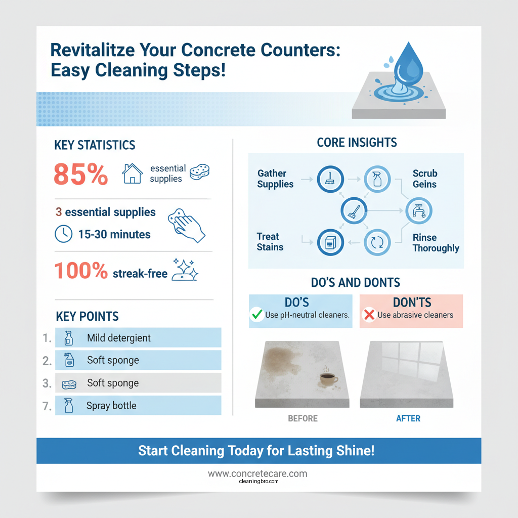 how to clean a concrete countertop - Data Infographic and Statistics