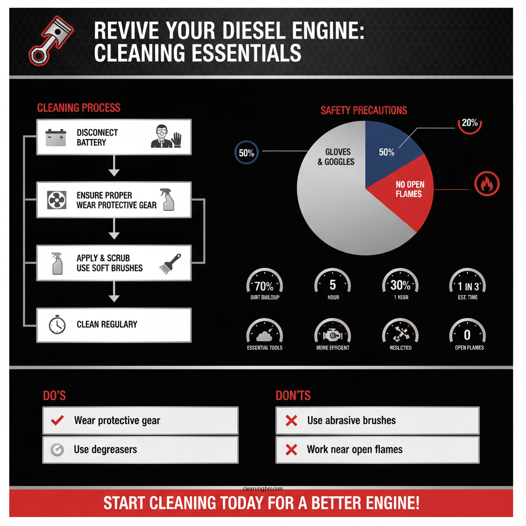 how to clean a diesel engine - Data Infographic and Statistics