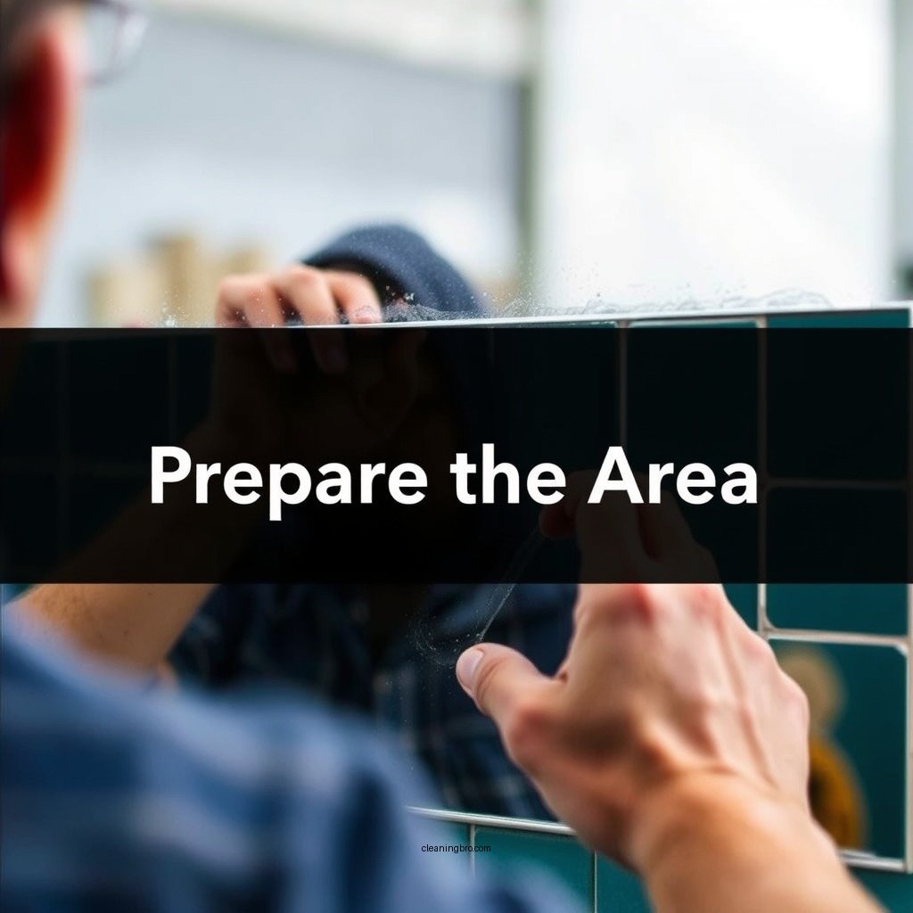 Prepare the Area - how to clean a dirty mirror