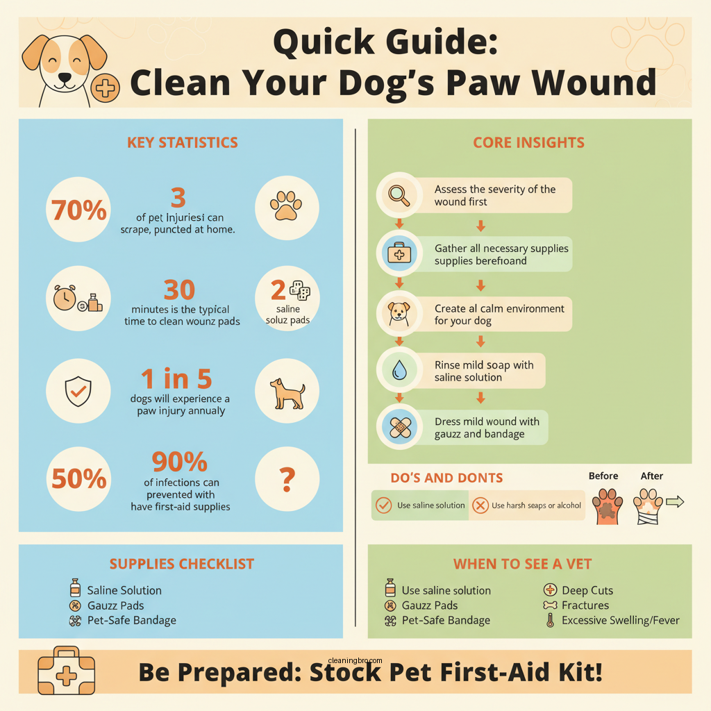 how to clean a dog's paw wound - Data Infographic and Statistics