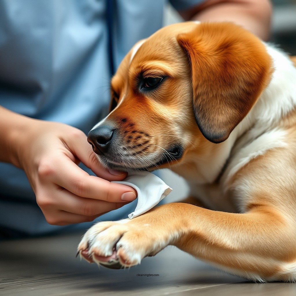 Preparing to Clean the Wound - how to clean a dog's paw wound