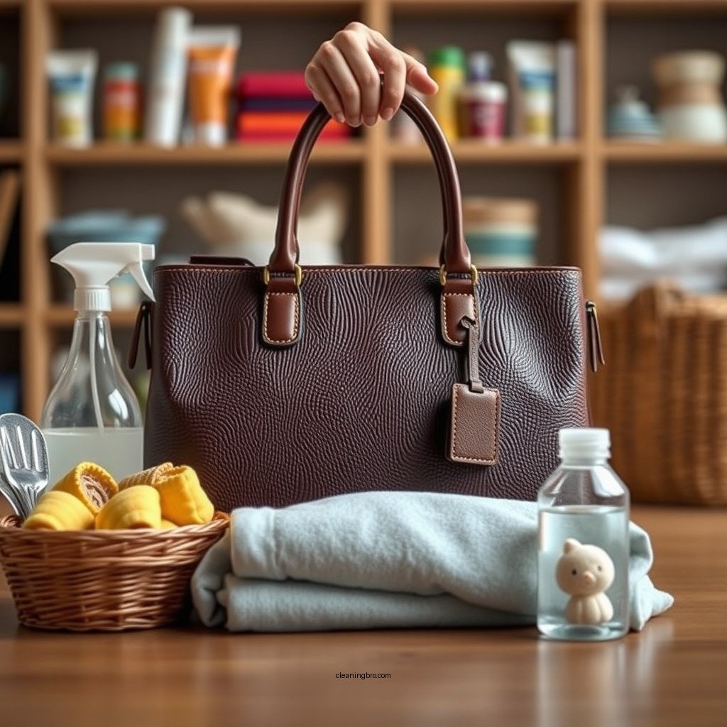 Gathering Cleaning Supplies - how to clean a dooney & bourke purse