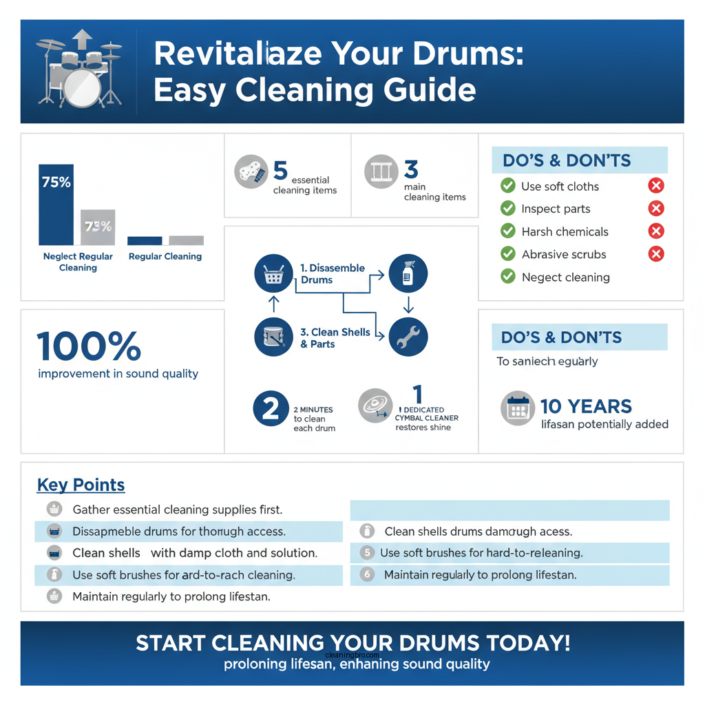 how to clean a drum set - Data Infographic and Statistics