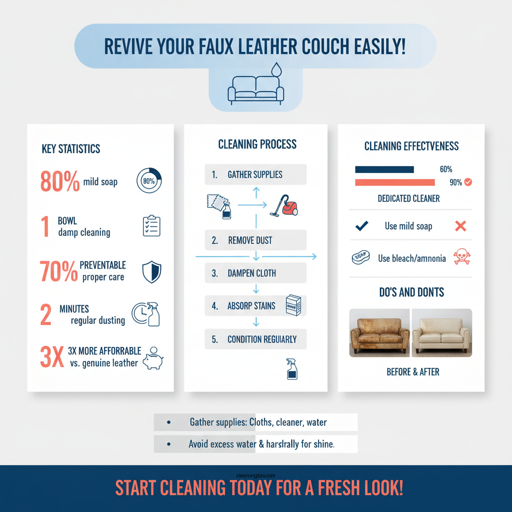 how to clean a faux leather couch - Data Infographic and Statistics