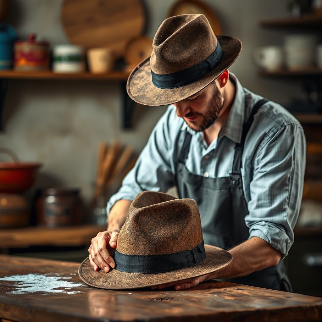 Spot Clean Stains - how to clean a fedora hat