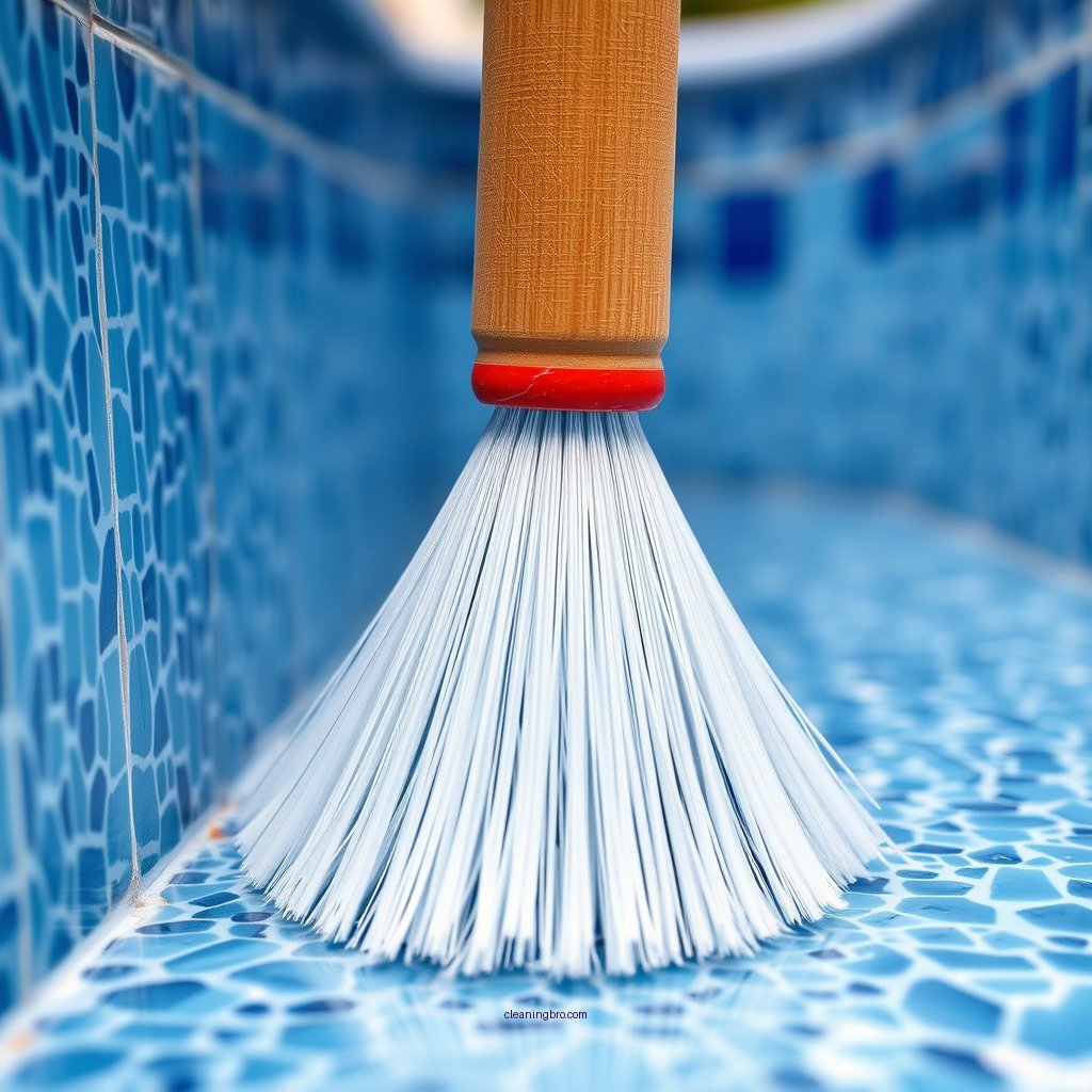 Brushing the Walls and Floor - how to clean a fiberglass pool