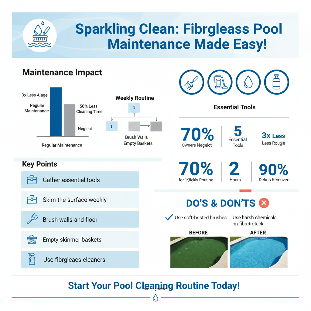 how to clean a fiberglass swimming pool - Data Infographic and Statistics