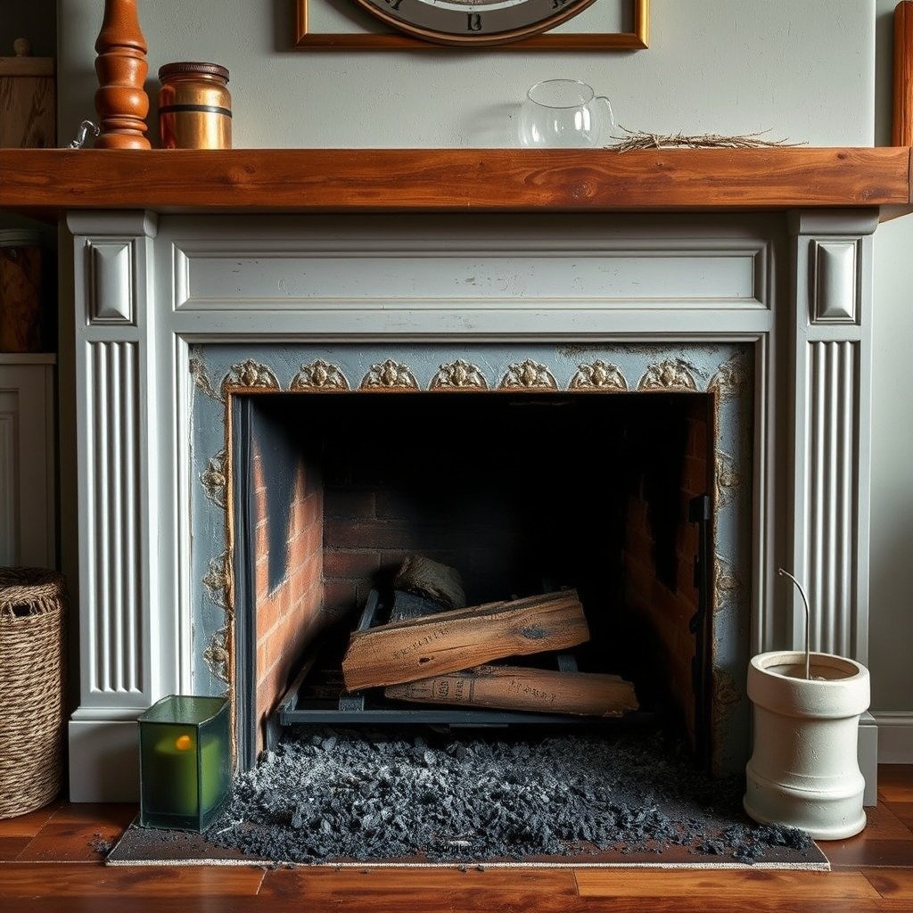 Remove Ash and Debris - how to clean a fireplace hearth