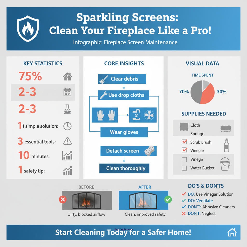 how to clean a fireplace screen - Data Infographic and Statistics