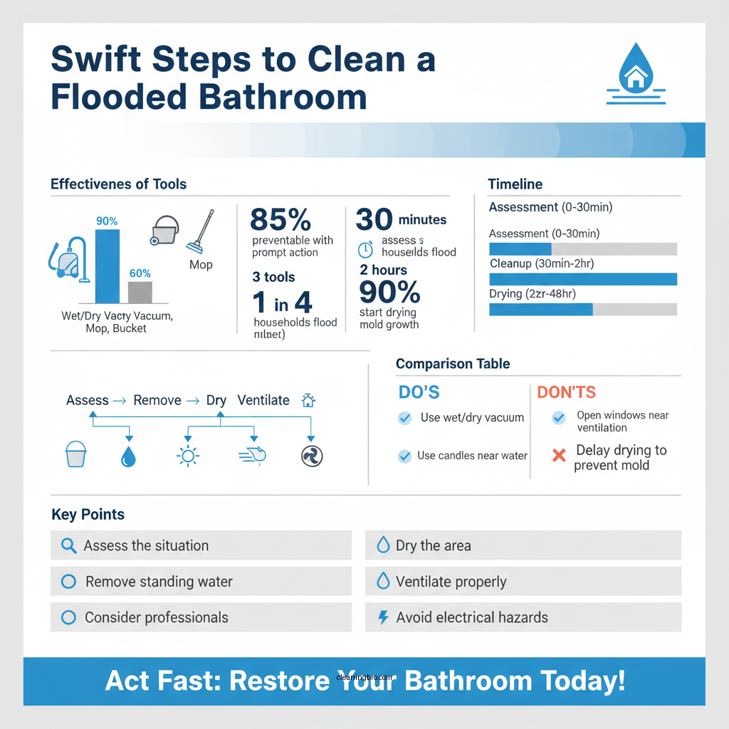 how to clean a flooded bathroom - Data Infographic and Statistics