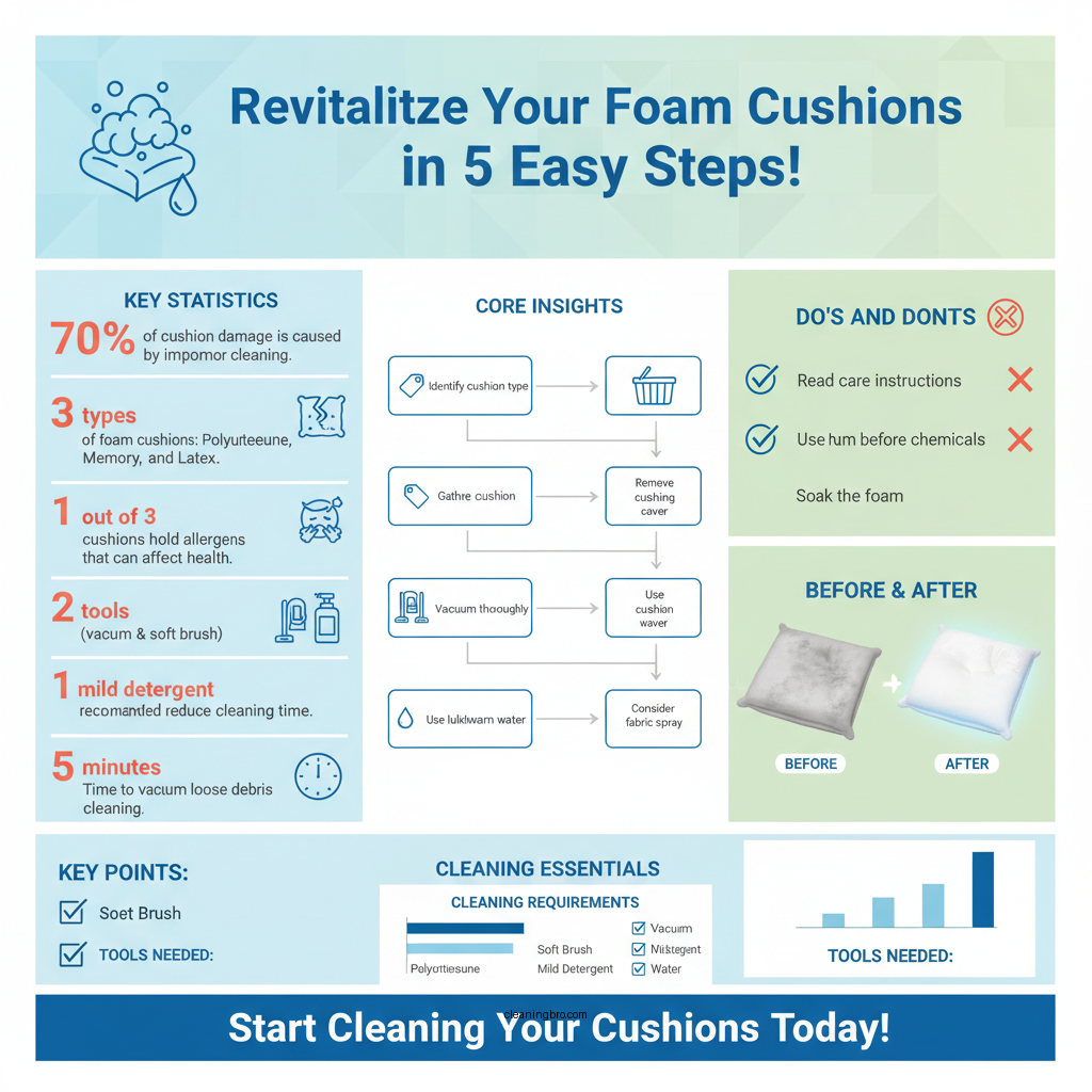 how to clean a foam cushion - Data Infographic and Statistics