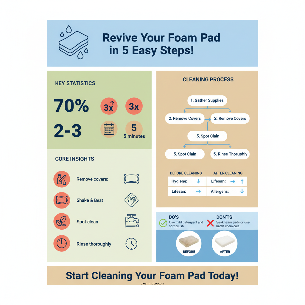 how to clean a foam pad - Data Infographic and Statistics