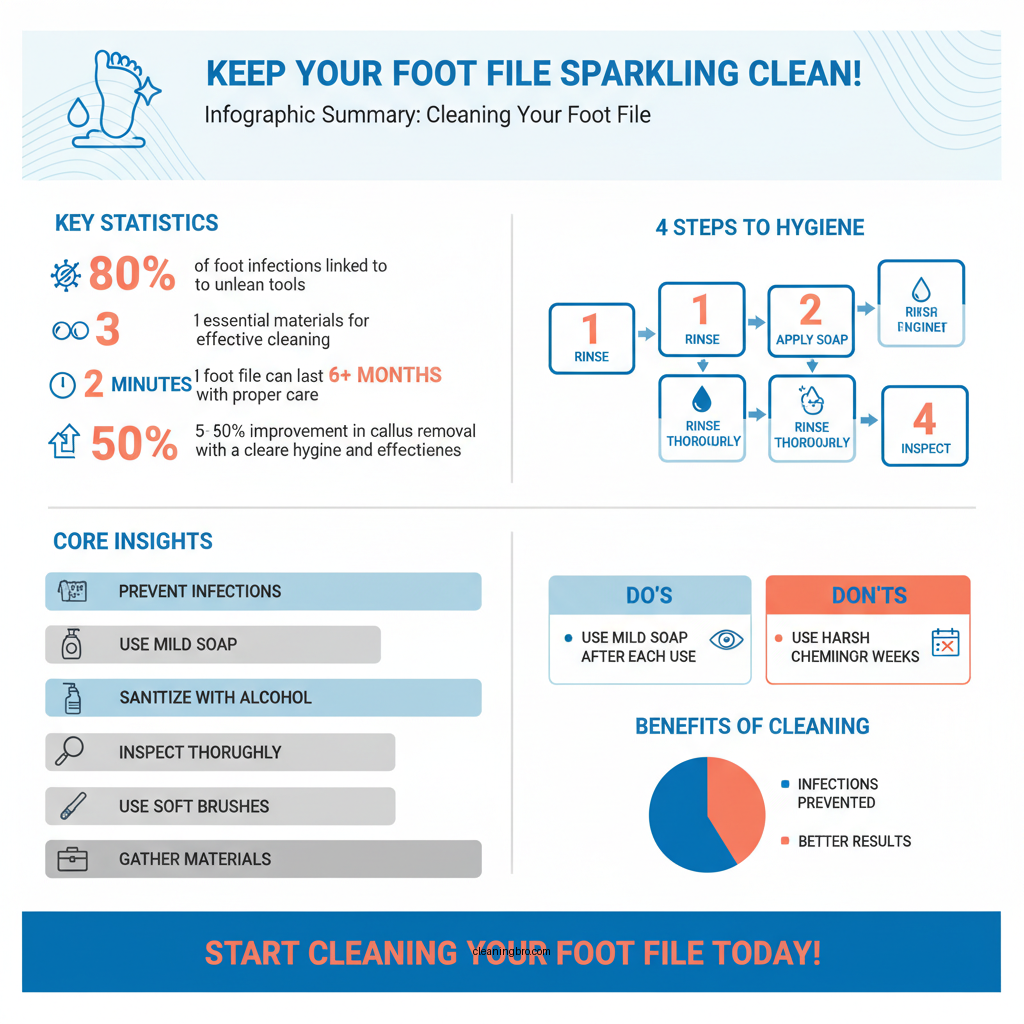 how to clean a foot file - Data Infographic and Statistics