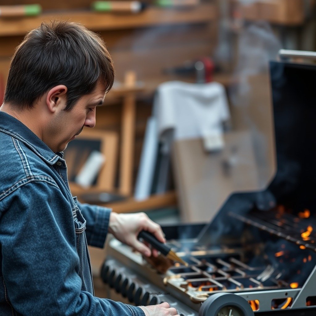Assessing the Damage - how to clean a gas grill after a grease fire