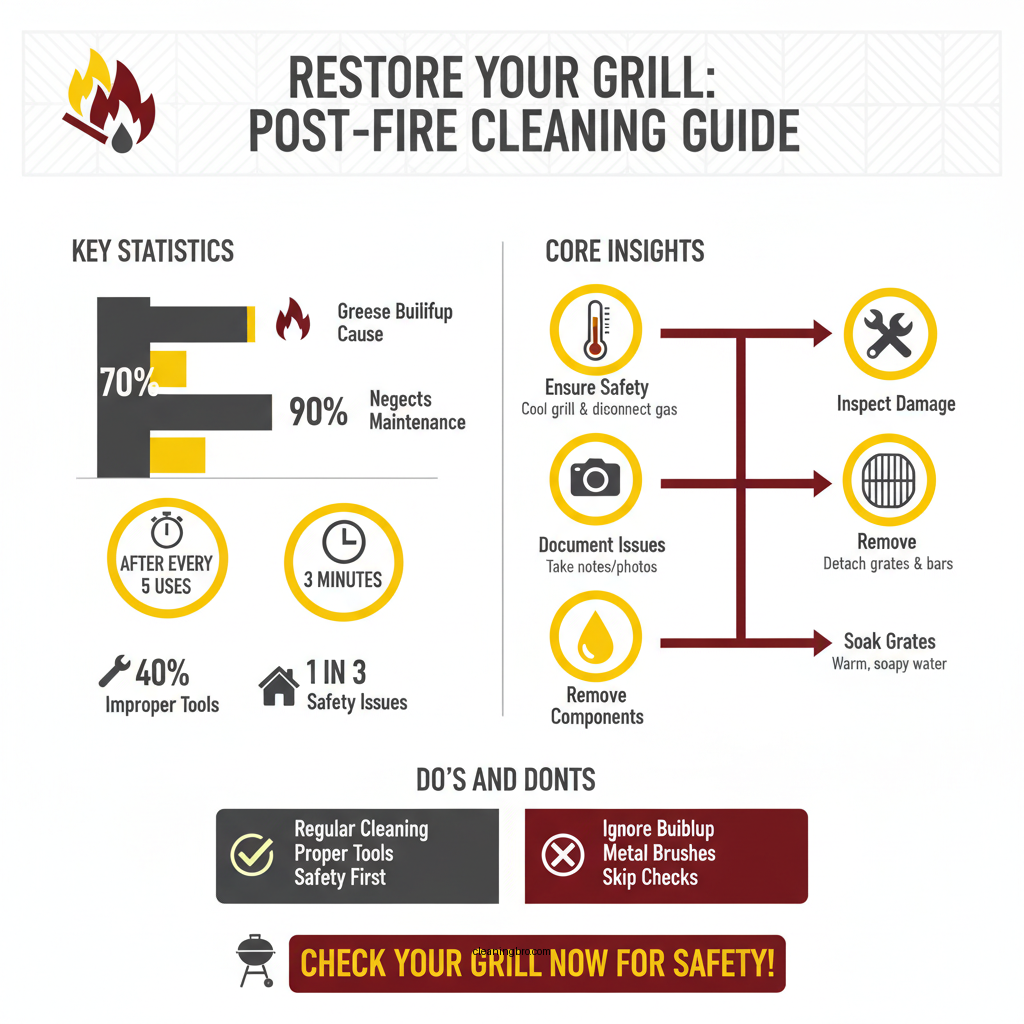 how to clean a gas grill after a grease fire - Data Infographic and Statistics