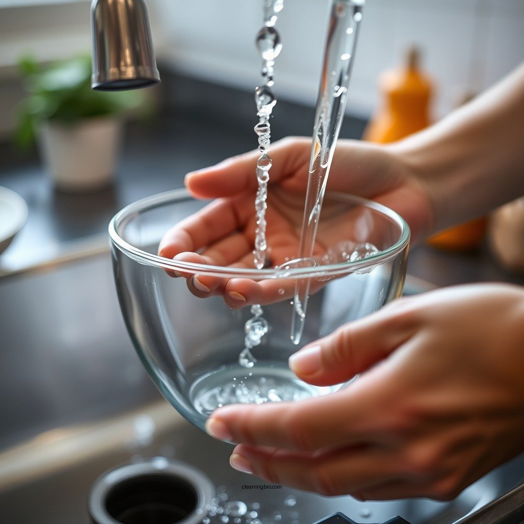 Initial Rinse - how to clean a glass bowl
