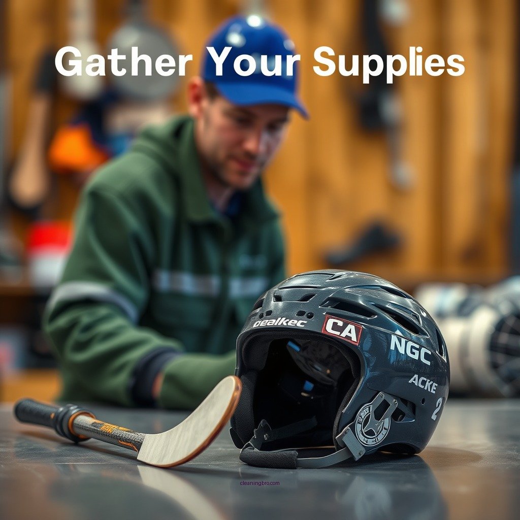 Gather Your Supplies - how to clean a hockey helmet