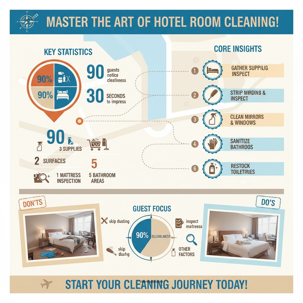 how to clean a hotel room checklist - Data Infographic and Statistics
