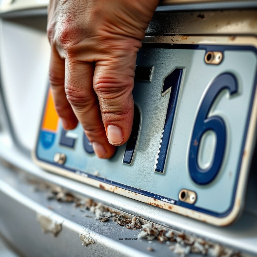 Cleaning Process - how to clean a license plate