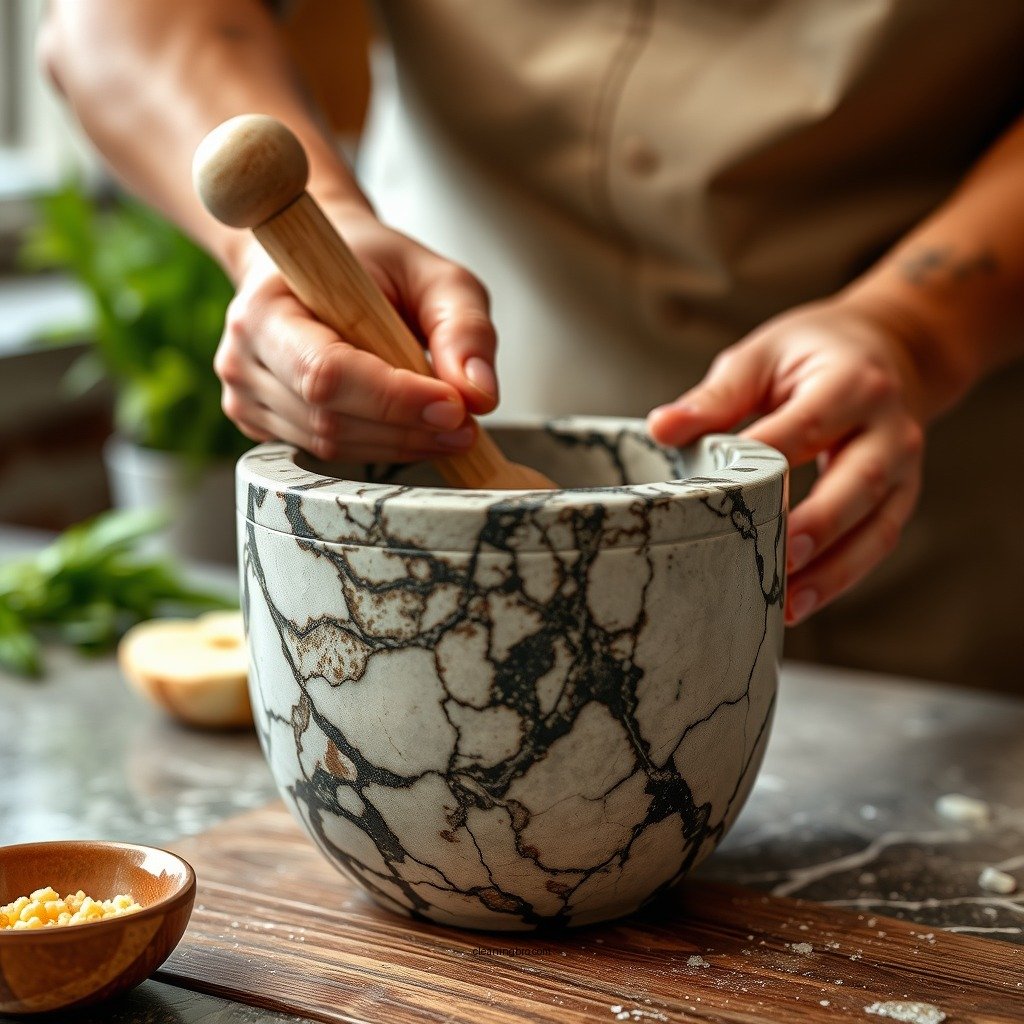Step-by-Step Cleaning Process - how to clean a marble mortar and pestle