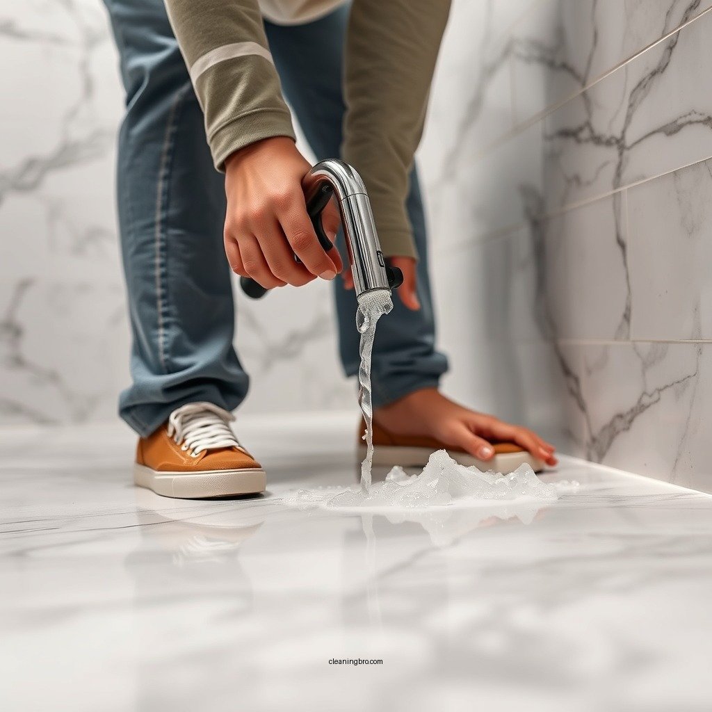 Step-by-Step Cleaning Process - how to clean a marble shower floor