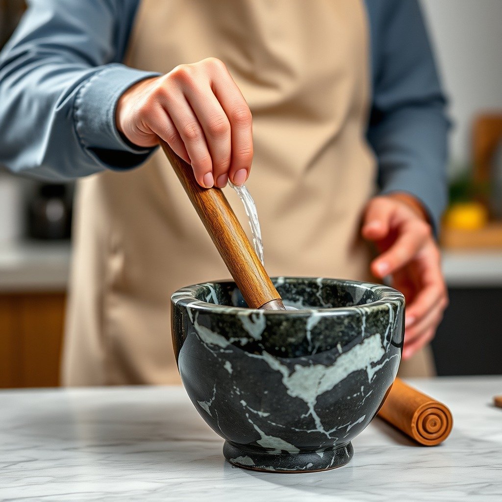 Step-by-Step Cleaning Process - how to clean a mortar and pestle marble
