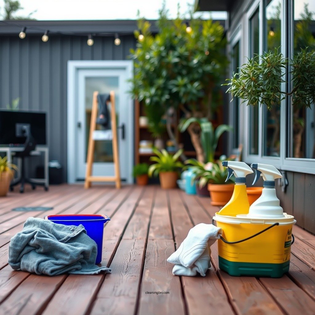 Gather Your Cleaning Supplies - how to clean a painted deck