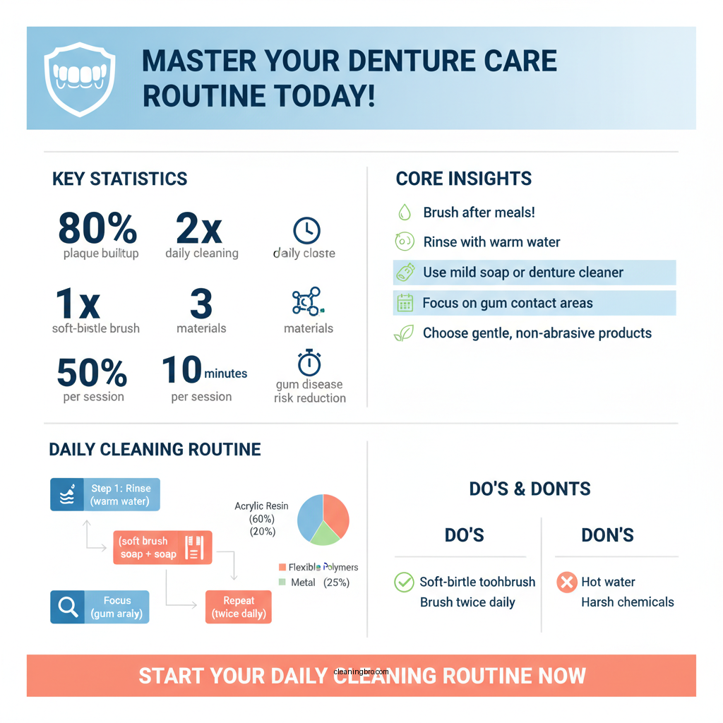 how to clean a partial denture - Data Infographic and Statistics