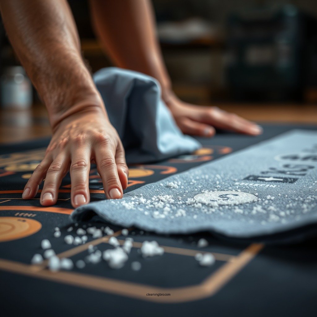 Preparing the Playmat for Cleaning - how to clean a playmat