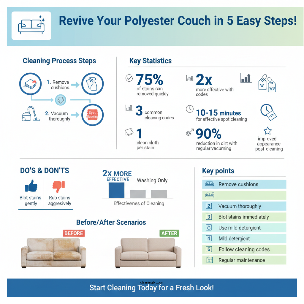 how to clean a polyester couch - Data Infographic and Statistics