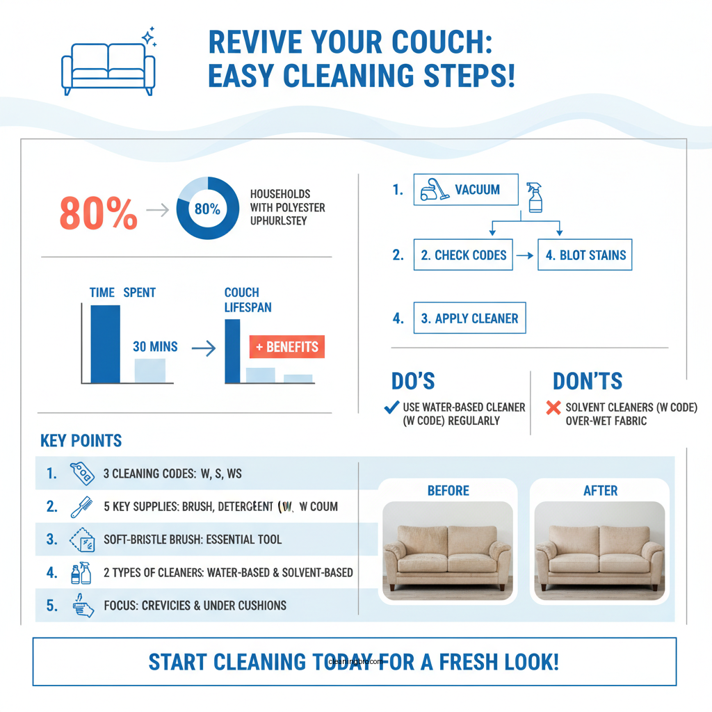 how to clean a polyester fiber couch - Data Infographic and Statistics