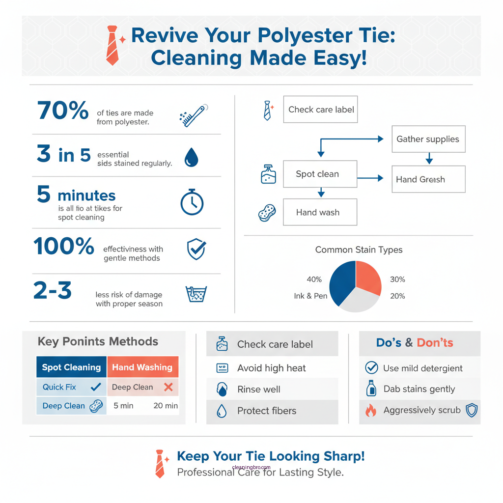 how to clean a polyester tie - Data Infographic and Statistics