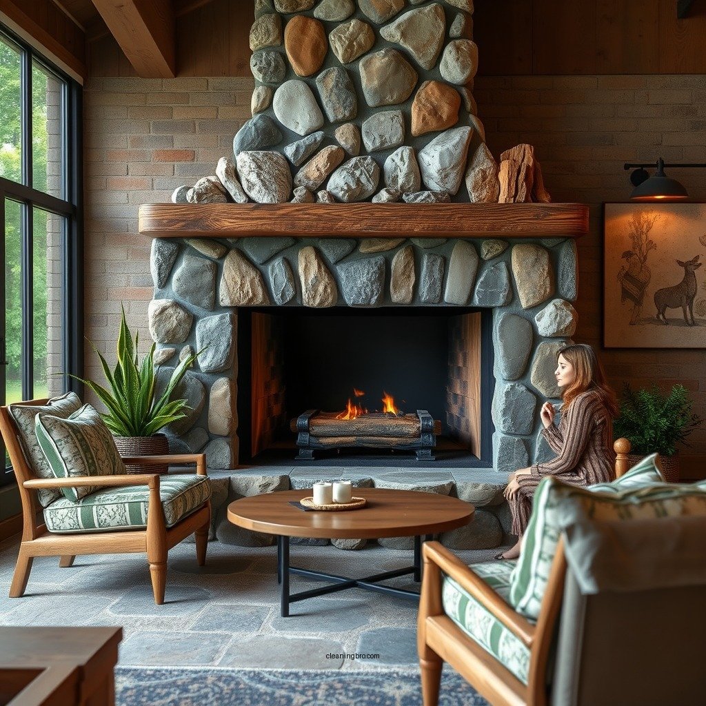 Prepare the Area - how to clean a rock fireplace