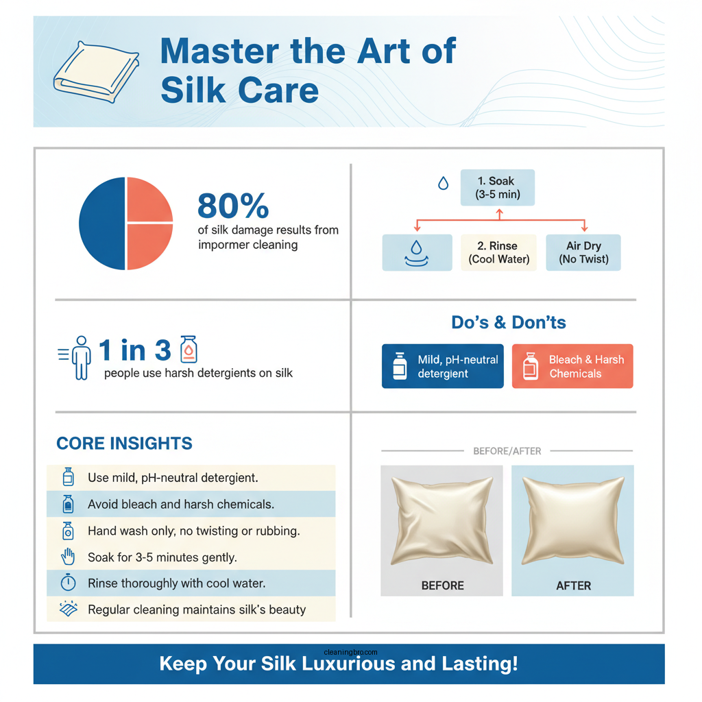 how to clean a silk pillowcase - Data Infographic and Statistics