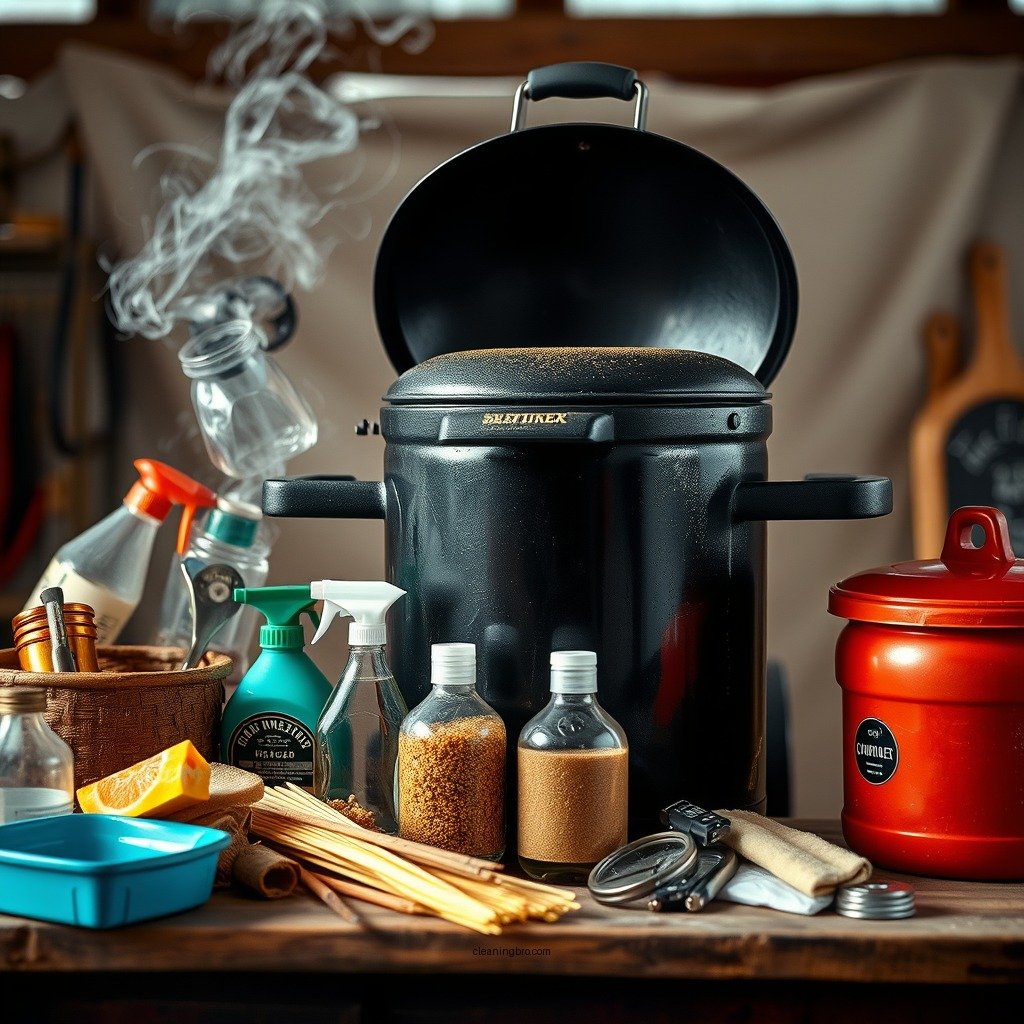 Gathering Cleaning Supplies - how to clean a smoker