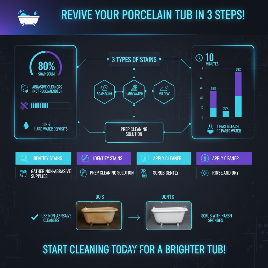 how to clean a stained porcelain tub - Data Infographic and Statistics