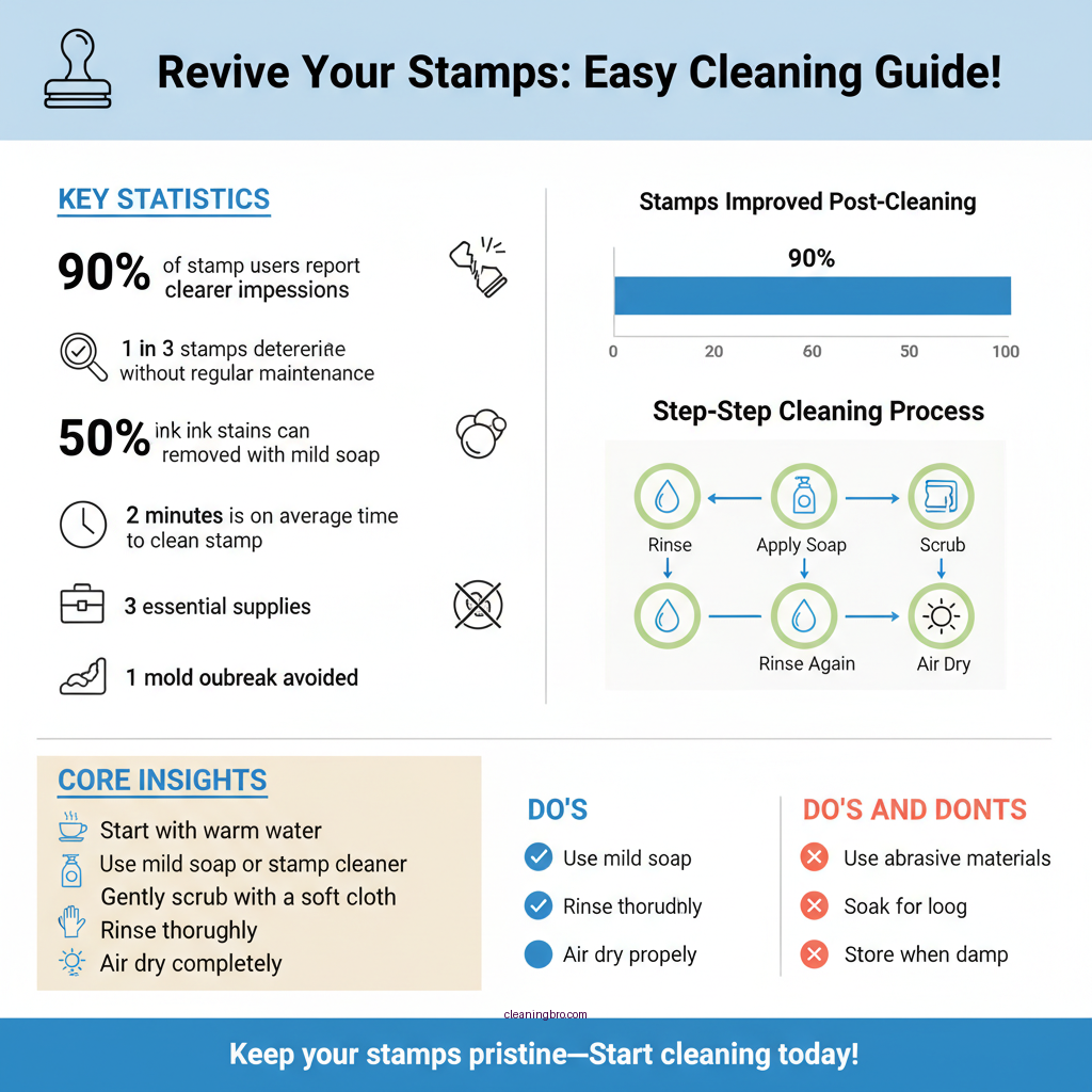 how to clean a stamp - Data Infographic and Statistics